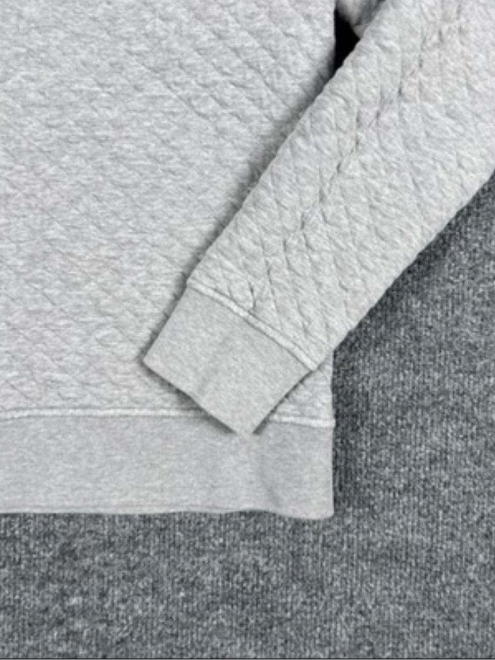 Relaxed Fit Quilted Crewneck Sweater - Light Gray - Picture 4 of 4
